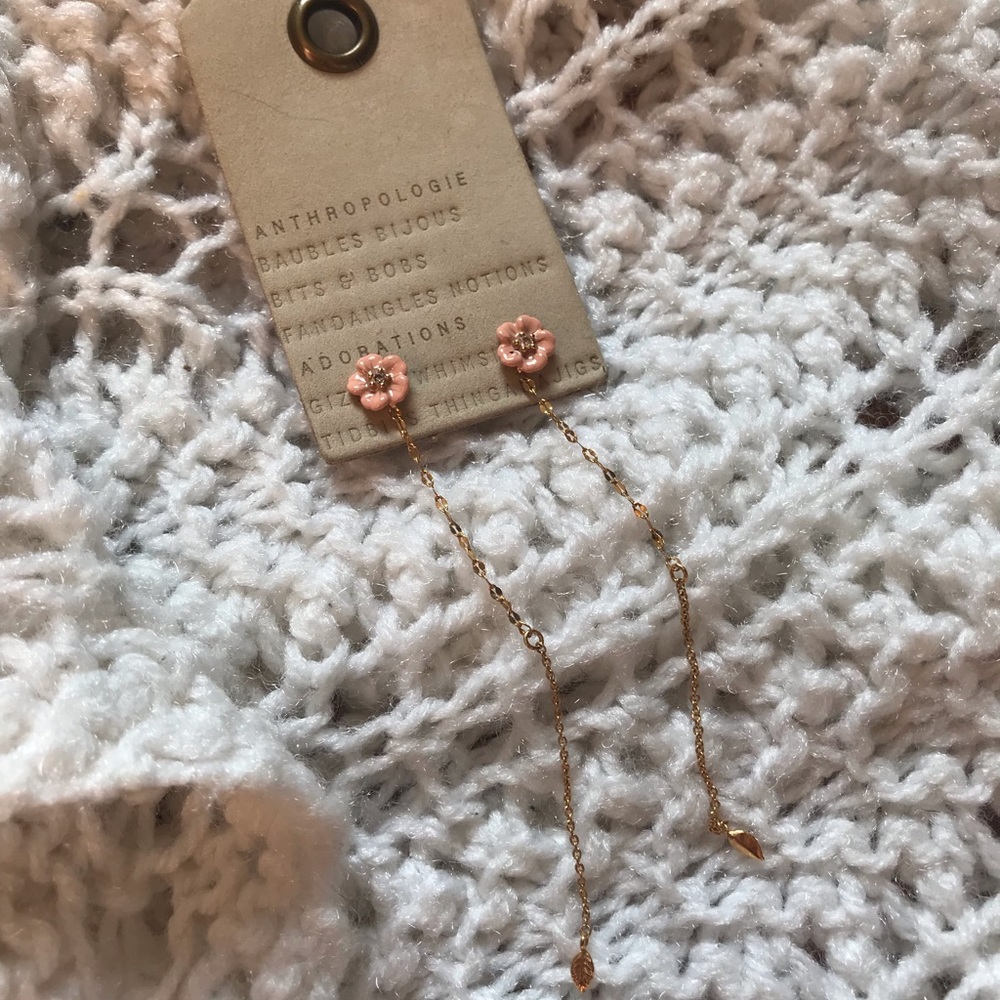 NWT Anthropologie pink and gold long floral